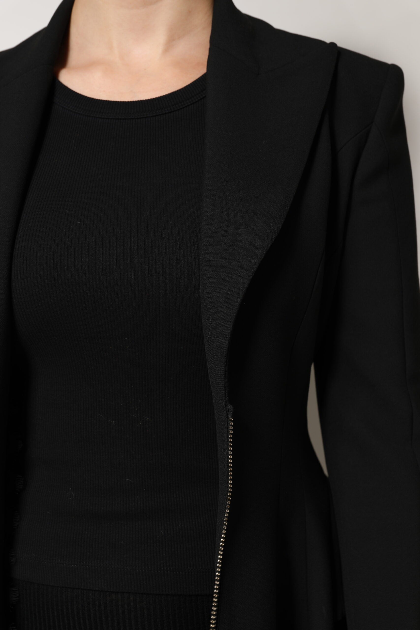 Les Hommes Schwarzer Polyester Einreihiger Trenchcoat Jacke